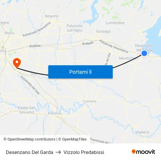 Desenzano Del Garda to Vizzolo Predabissi map