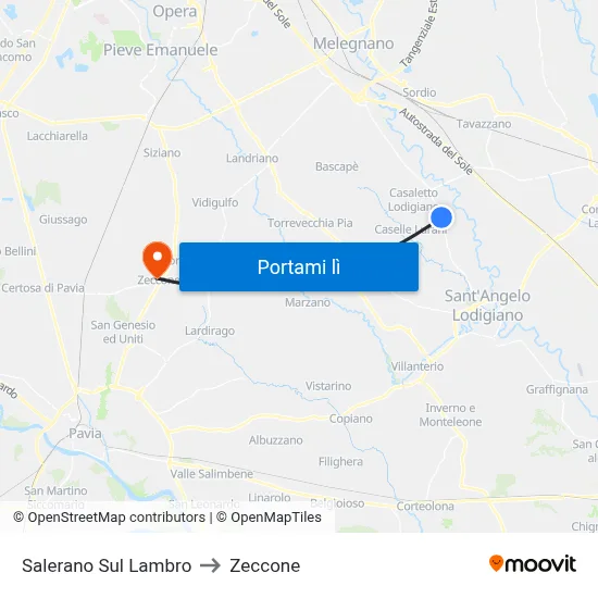 Salerano Sul Lambro to Zeccone map