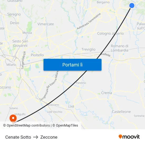 Cenate Sotto to Zeccone map