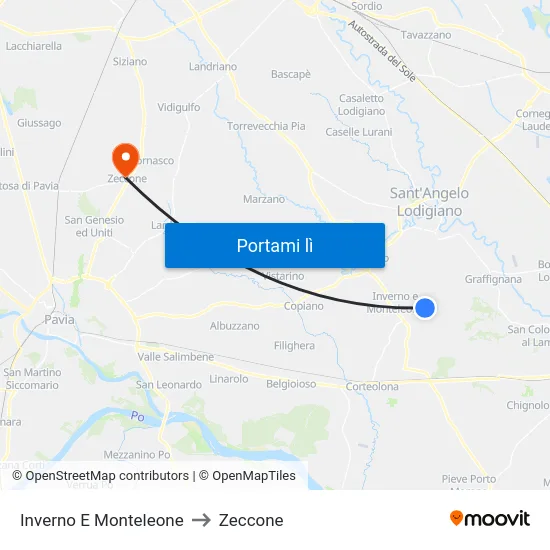 Inverno E Monteleone to Zeccone map