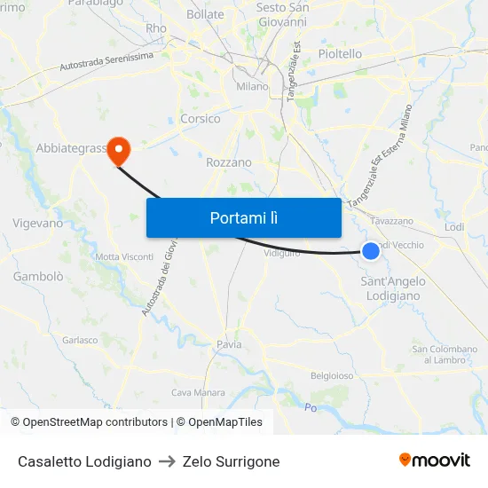 Casaletto Lodigiano to Zelo Surrigone map