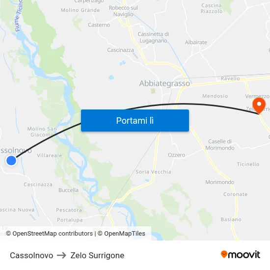 Cassolnovo to Zelo Surrigone map