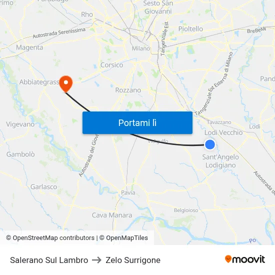 Salerano Sul Lambro to Zelo Surrigone map