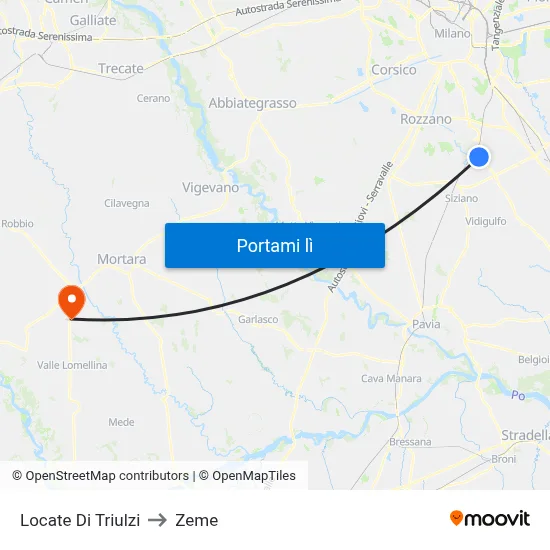 Locate Di Triulzi to Zeme map