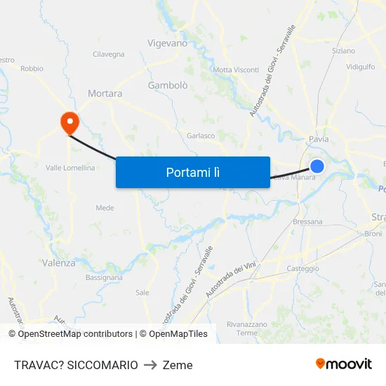 TRAVAC? SICCOMARIO to Zeme map