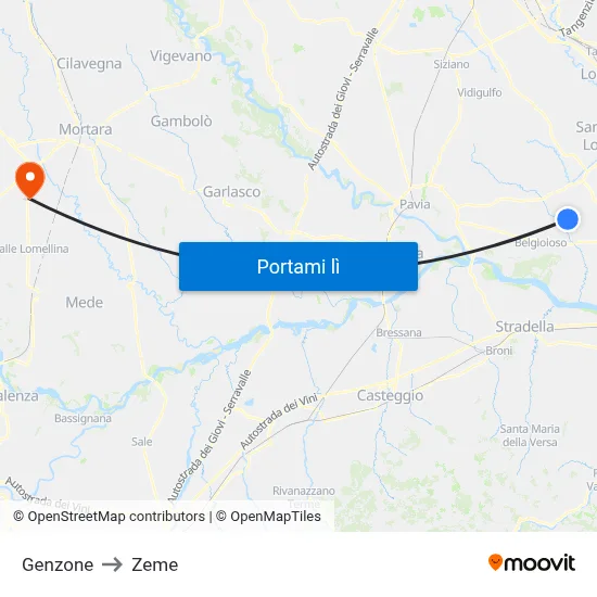 Genzone to Zeme map