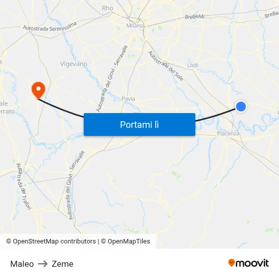 Maleo to Zeme map