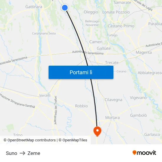 Suno to Zeme map