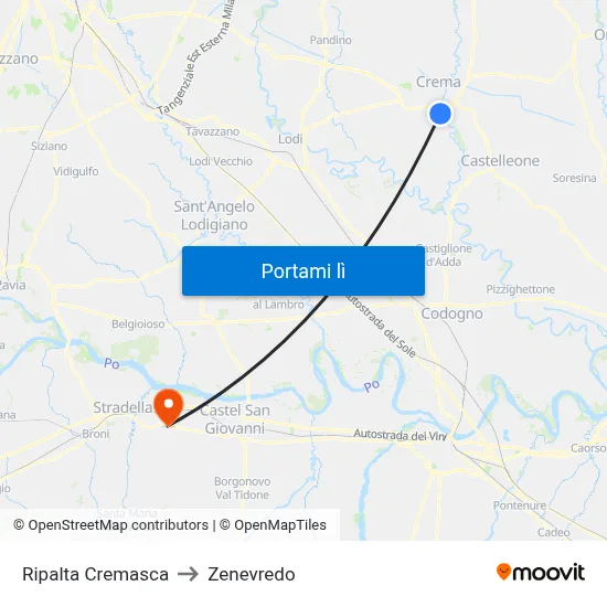 Ripalta Cremasca to Zenevredo map