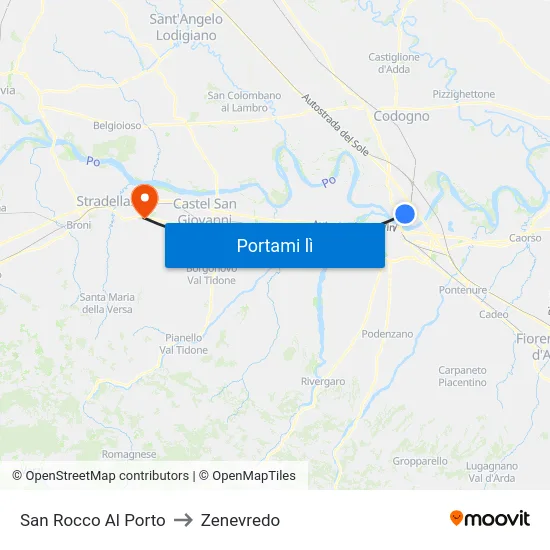 San Rocco Al Porto to Zenevredo map