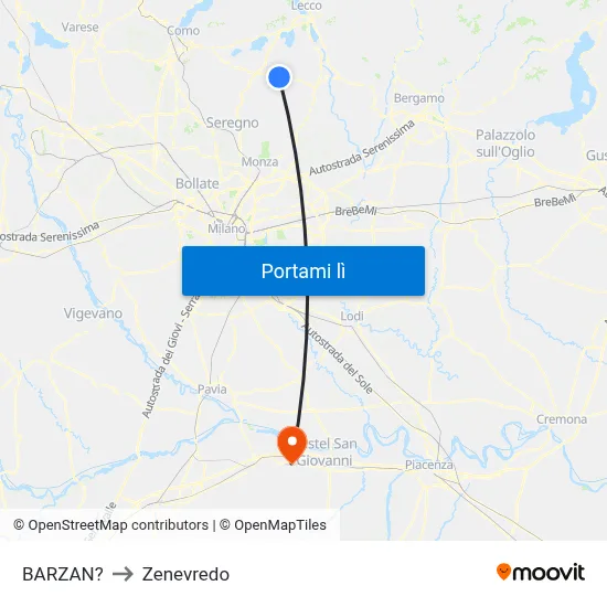 BARZAN? to Zenevredo map