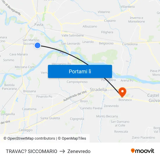 TRAVAC? SICCOMARIO to Zenevredo map