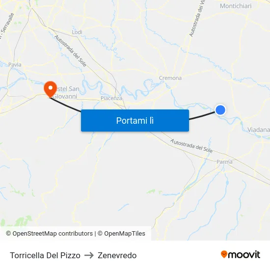 Torricella Del Pizzo to Zenevredo map