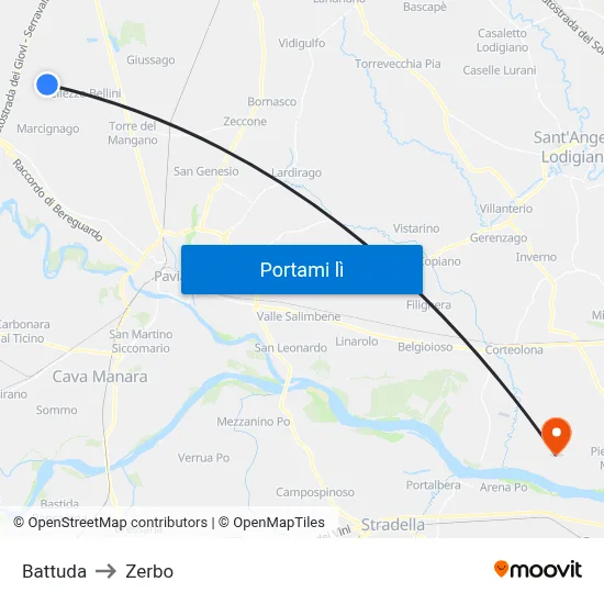 Battuda to Zerbo map
