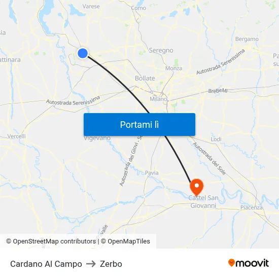 Cardano Al Campo to Zerbo map