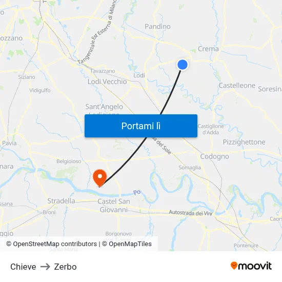 Chieve to Zerbo map