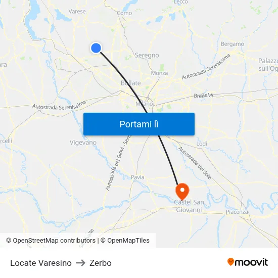 Locate Varesino to Zerbo map