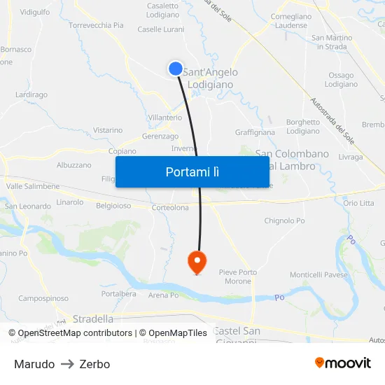 Marudo to Zerbo map