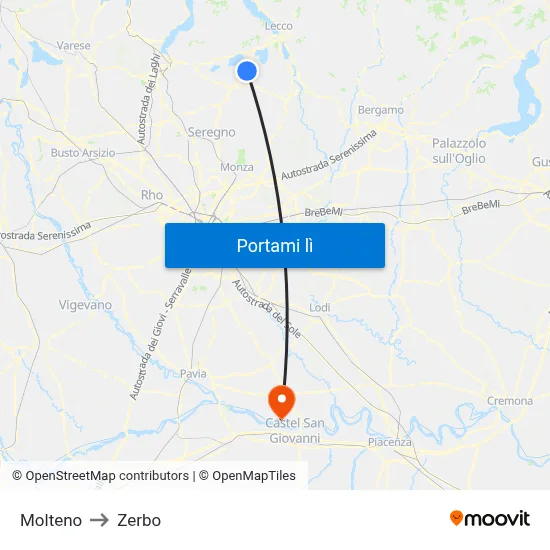 Molteno to Zerbo map