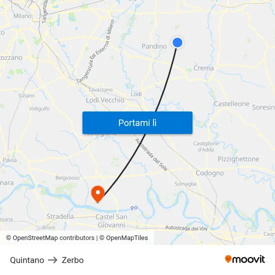 Quintano to Zerbo map