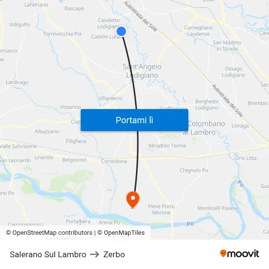 Salerano Sul Lambro to Zerbo map