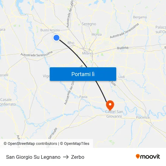San Giorgio Su Legnano to Zerbo map