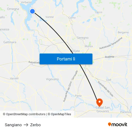 Sangiano to Zerbo map