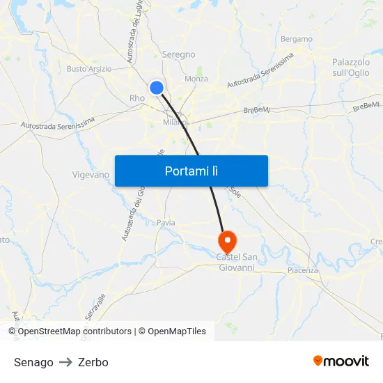 Senago to Zerbo map