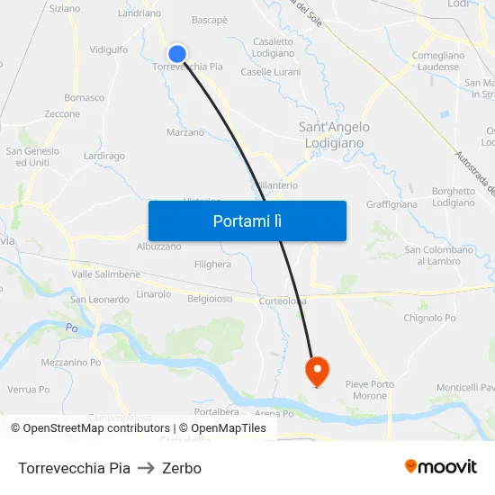 Torrevecchia Pia to Zerbo map