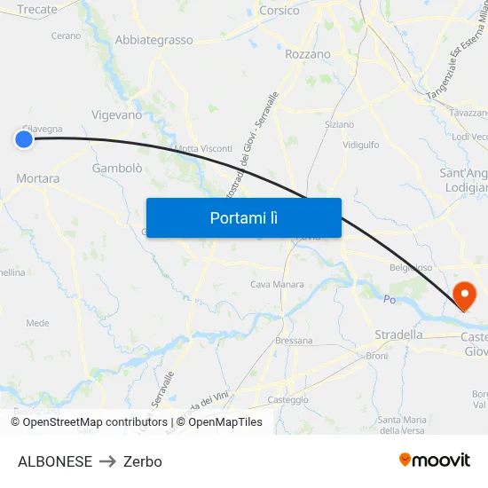 ALBONESE to Zerbo map