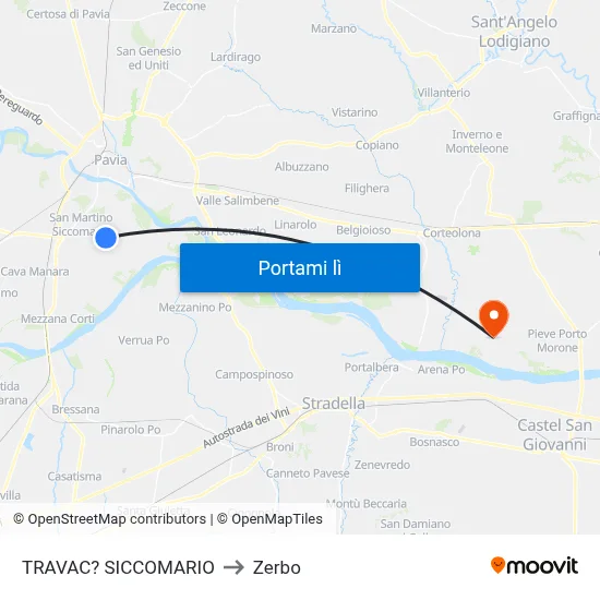 TRAVAC? SICCOMARIO to Zerbo map