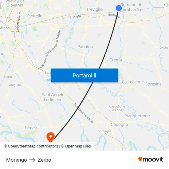 Morengo to Zerbo map