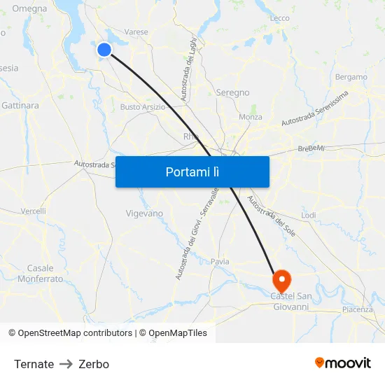 Ternate to Zerbo map