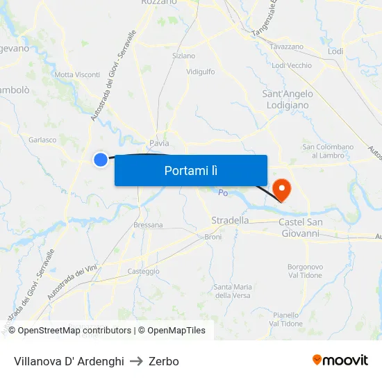 Villanova D' Ardenghi to Zerbo map