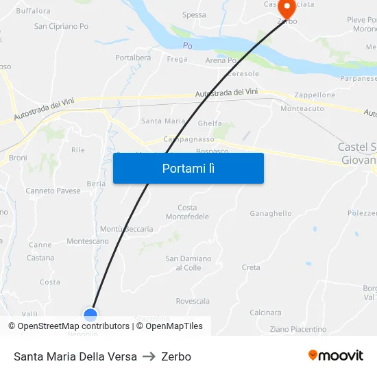 Santa Maria Della Versa to Zerbo map