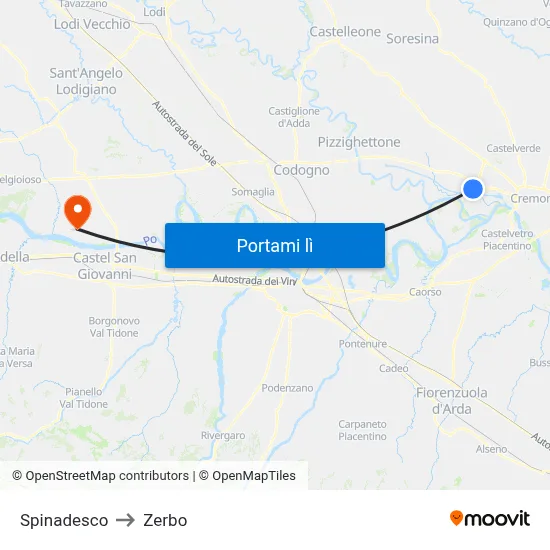 Spinadesco to Zerbo map