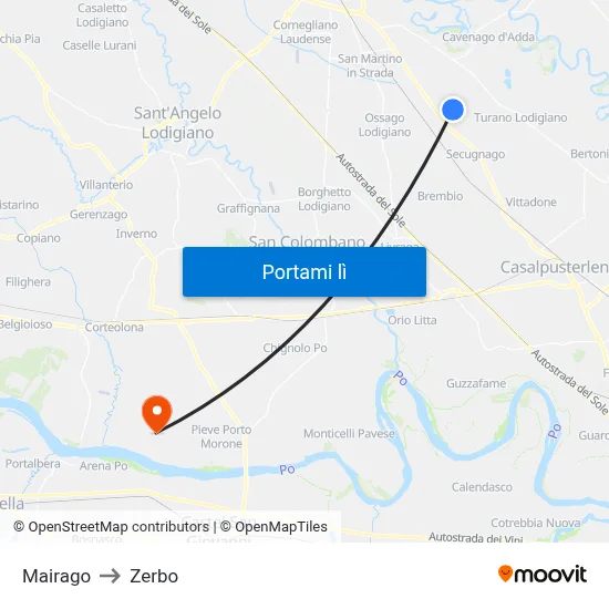 Mairago to Zerbo map