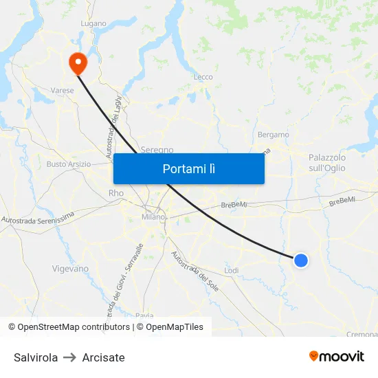 Salvirola to Arcisate map