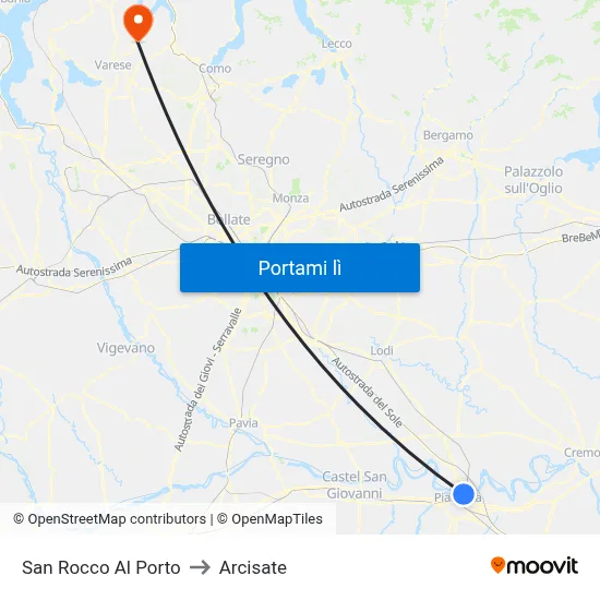 San Rocco Al Porto to Arcisate map