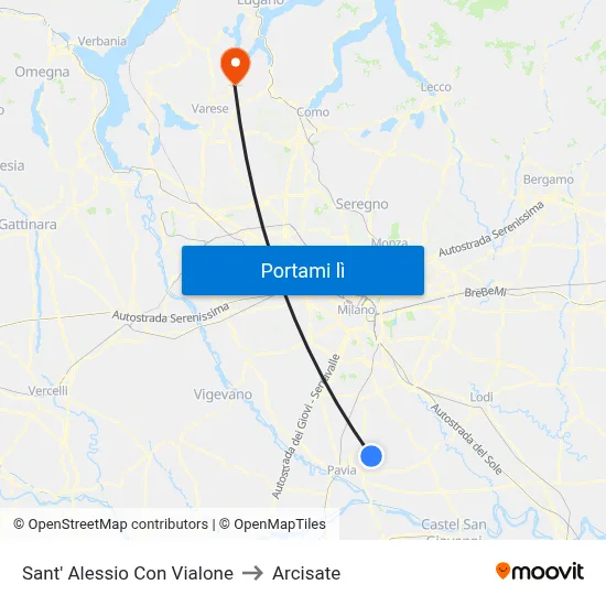Sant' Alessio Con Vialone to Arcisate map
