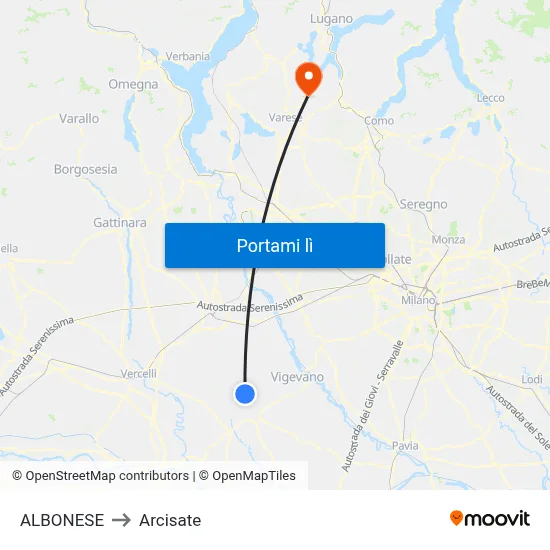 ALBONESE to Arcisate map