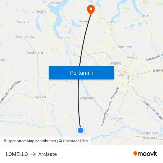 LOMELLO to Arcisate map