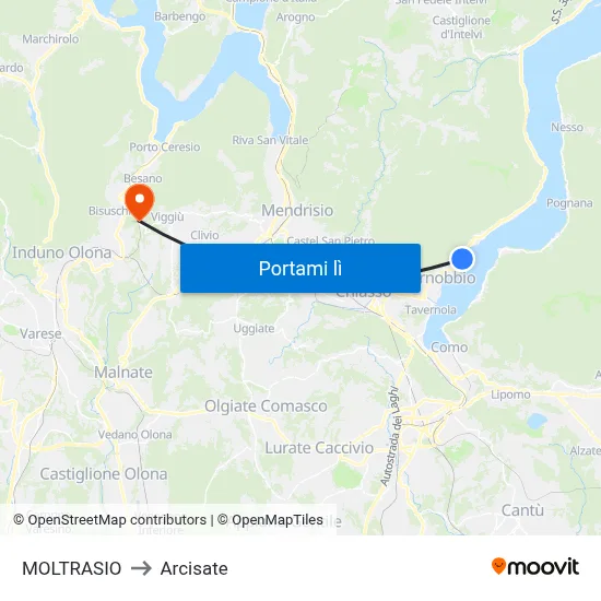 MOLTRASIO to Arcisate map