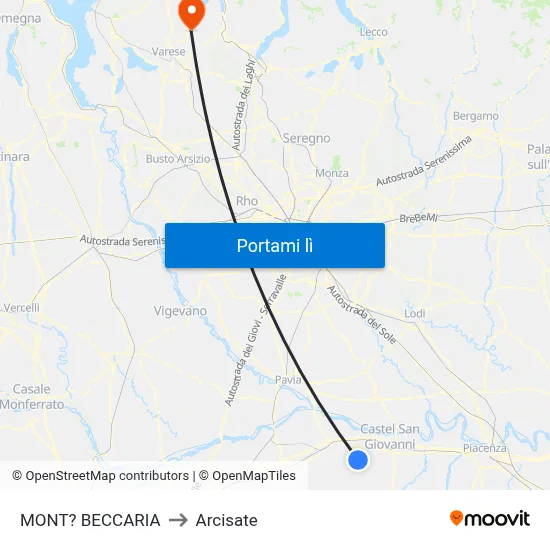 MONT? BECCARIA to Arcisate map