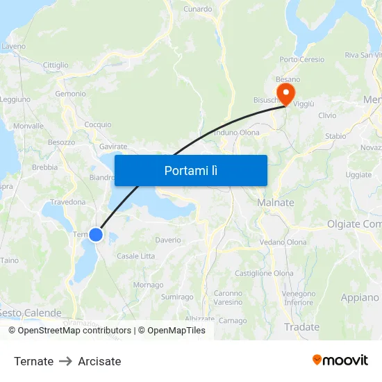 Ternate to Arcisate map