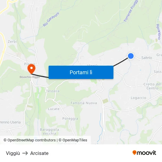 Viggiù to Arcisate map