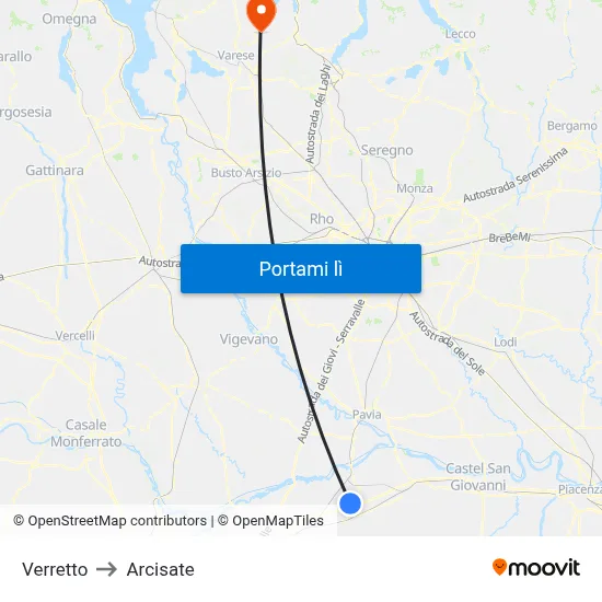 Verretto to Arcisate map