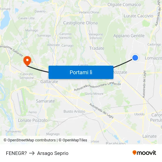 FENEGR? to Arsago Seprio map