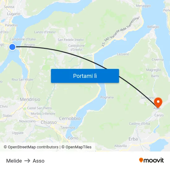 Melide to Asso map