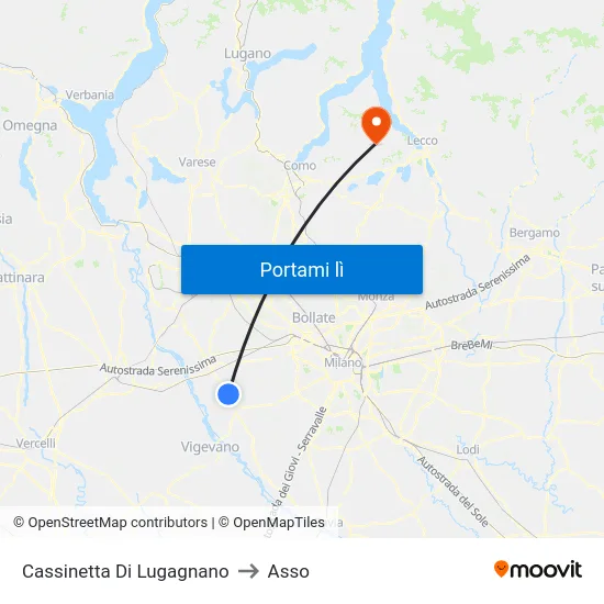 Cassinetta Di Lugagnano to Asso map